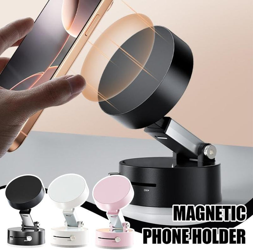 THS 2025 New Vacuum Magnetic Suction Cup Mobile Phone Holder, 360° Adjustable, Hands-Free Magnetic, Foldable, Portable, Multi-Scene Use, Suitable for All Mobile Phones