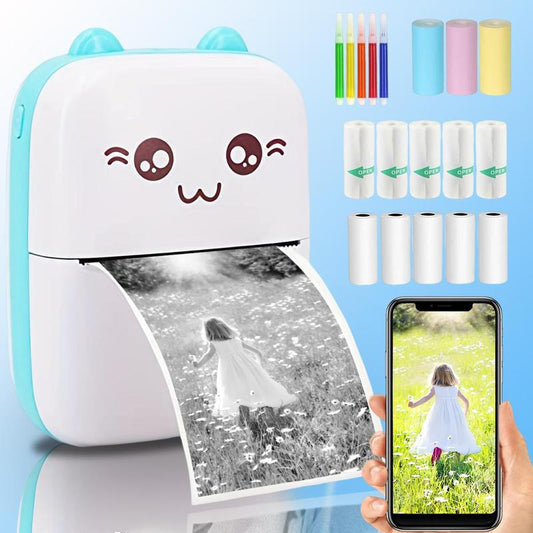 Mini Thermal Printer, 1 Set Portable Usb Rechargeable Photo Thermal Printer, Multi-Purpose Pocket Photo Printing Machine Set, Summer Gift Ideas