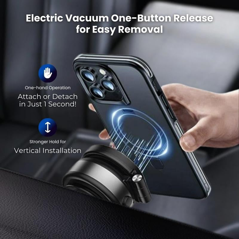 Vacuum Magnetic Phone Holder,Magnetic Selfie Stick,Smartphone Folding Mount,Dual-Sided Electronic Vacuum and Magnetic Adsorption,Selfie,Car,Office