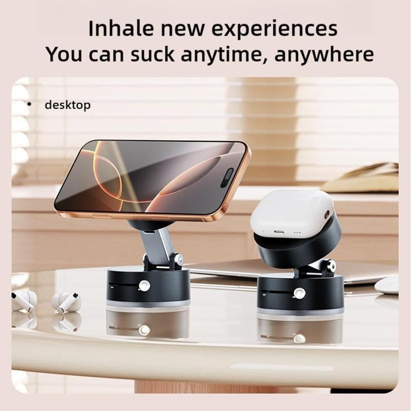 THS 2025 New Vacuum Magnetic Suction Cup Mobile Phone Holder, 360° Adjustable, Hands-Free Magnetic, Foldable, Portable, Multi-Scene Use, Suitable for All Mobile Phones