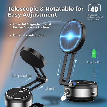 Vacuum Magnetic Phone Holder,Magnetic Selfie Stick,Smartphone Folding Mount,Dual-Sided Electronic Vacuum and Magnetic Adsorption,Selfie,Car,Office