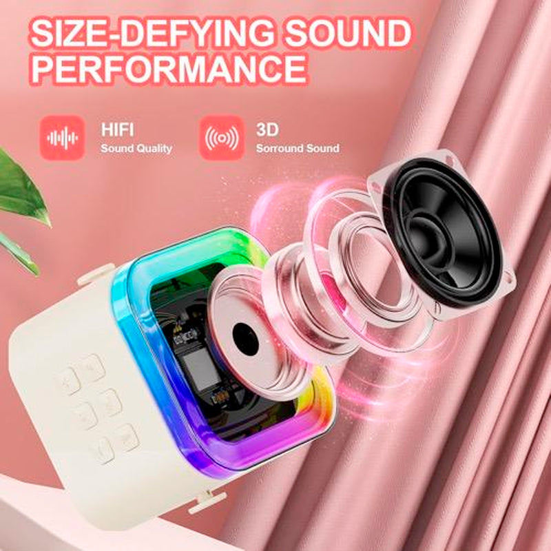 2025 Gift 2 Wireless Microphones with Mini Karaoke Machine for Kids Adults,Portable Bluetooth Speaker, 2 Wireless Microphones with Fun Voice Changing Function-Toys for 5 6 7 8 9 10 Year Old Girl Boys Birthday Gifts Ideas Holiday Gift