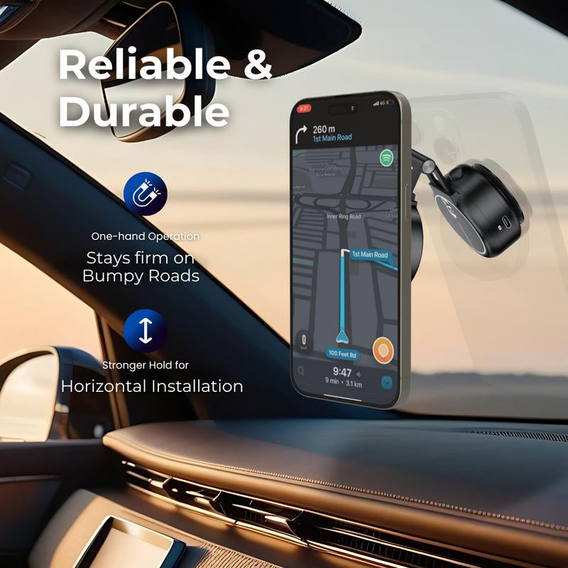 Vacuum Magnetic Phone Holder,Magnetic Selfie Stick,Smartphone Folding Mount,Dual-Sided Electronic Vacuum and Magnetic Adsorption,Selfie,Car,Office