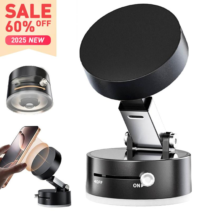 THS 2025 New Vacuum Magnetic Suction Cup Mobile Phone Holder, 360° Adjustable, Hands-Free Magnetic, Foldable, Portable, Multi-Scene Use, Suitable for All Mobile Phones