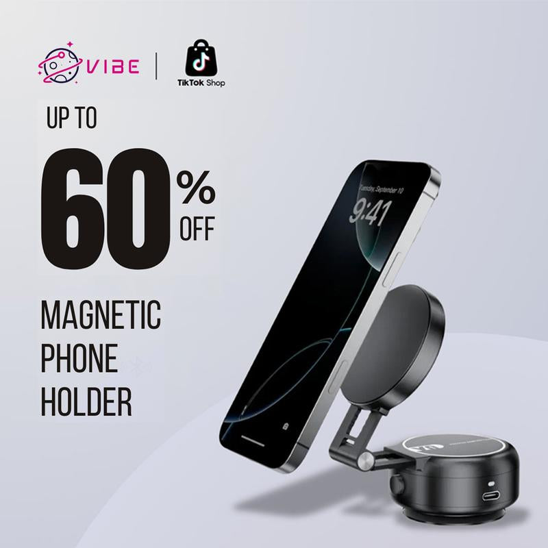 Vacuum Magnetic Phone Holder,Magnetic Selfie Stick,Smartphone Folding Mount,Dual-Sided Electronic Vacuum and Magnetic Adsorption,Selfie,Car,Office