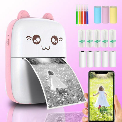 Mini Thermal Printer, 1 Set Portable Usb Rechargeable Photo Thermal Printer, Multi-Purpose Pocket Photo Printing Machine Set, Summer Gift Ideas