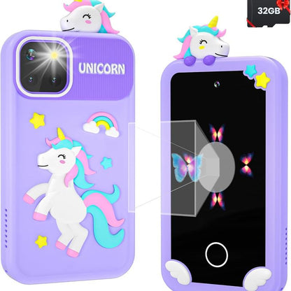 32G Kids Smart Phone, for Girls Boys 3-8 Year Old, Pretend Play Phone Kids Camera Music Player Learning Toy, Christmas Birthday Gifts, 2.8" Touchscreen, Dual Camera Mobile Smartphone