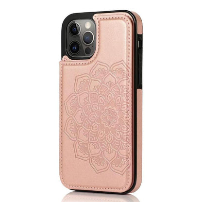 Flower Pattern Cellphone Case, 1 Count Faux Leather Flip Smartphone Case Coin Purse Can Insert Card, Shockproof Phone Protector Cover for Iphone 11 12 13 14 15 Pro Max, Smartphone Protection Accessories